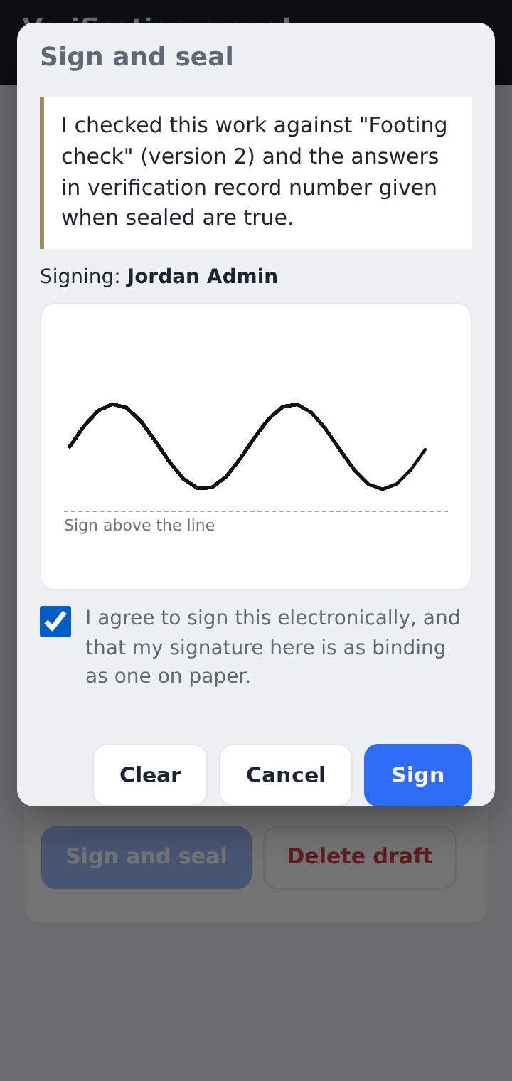 Drawing a signature